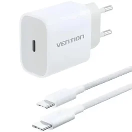 Vention Cargador de Pared 20W USB-C con Cable USB-C Blanco G16W0-EU